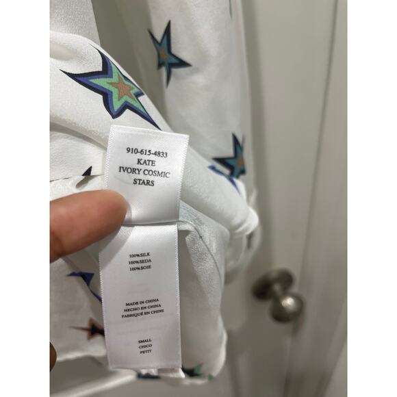 Rails Kate Star Silk Button Up Blouse Sz S - Picture 4 of 7